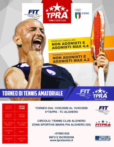 Torneo TPRA singolare femminile tc Alghero.